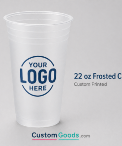 Custom Frosted Plastic Cups 22oz – 1-Color Printing