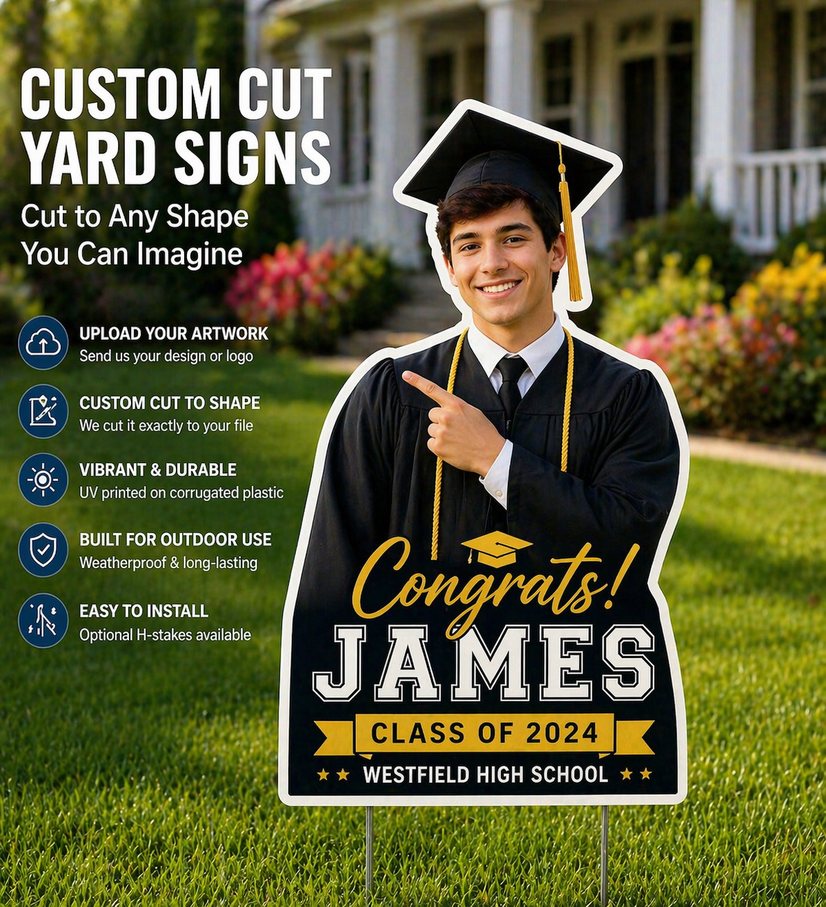 Graduation Yard Signs with Photo Cutout