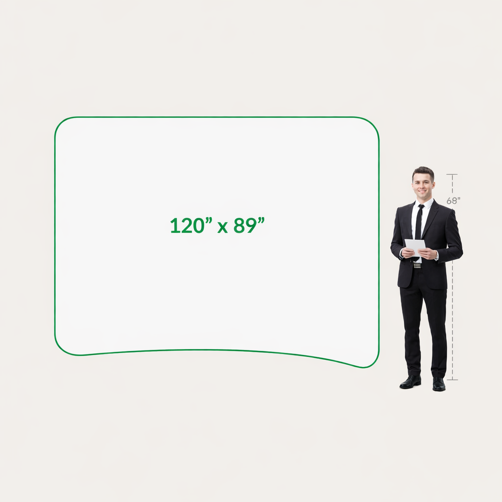 8 ft Curved Tension Fabric Display - 96″ x 89″ - Image 2