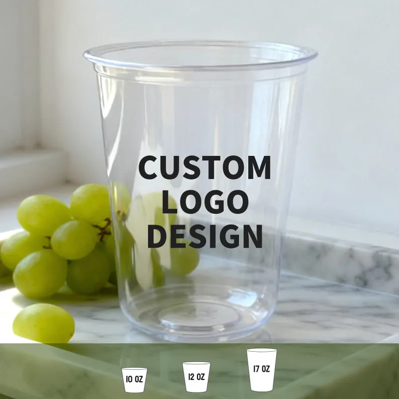 Custom Wedding Clear Plastic Cups – 1-Color Printing - Image 8