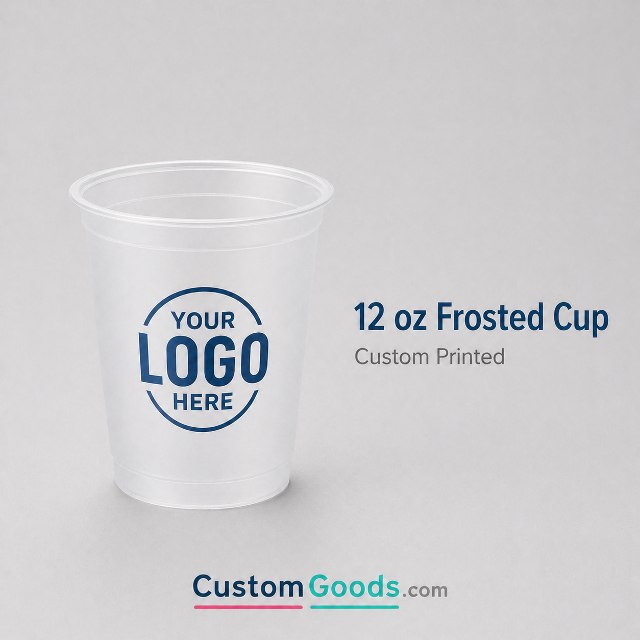 Custom Frosted Plastic Cups 12 oz – 1-Color Printing