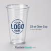 Custom Clear Plastic Cups 22oz – 1-Color Printing