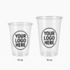 Custom Clear Plastic Cups 12 oz – 1-Color Printing