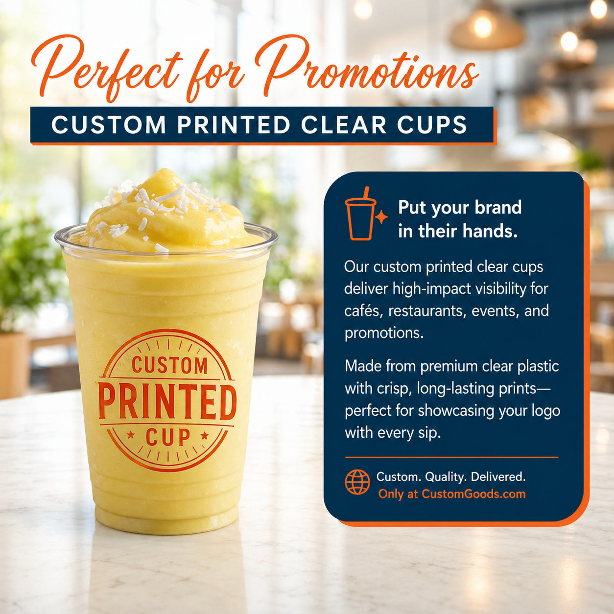 Custom Clear Plastic Cups 12 oz – 1-Color Printing - Image 8