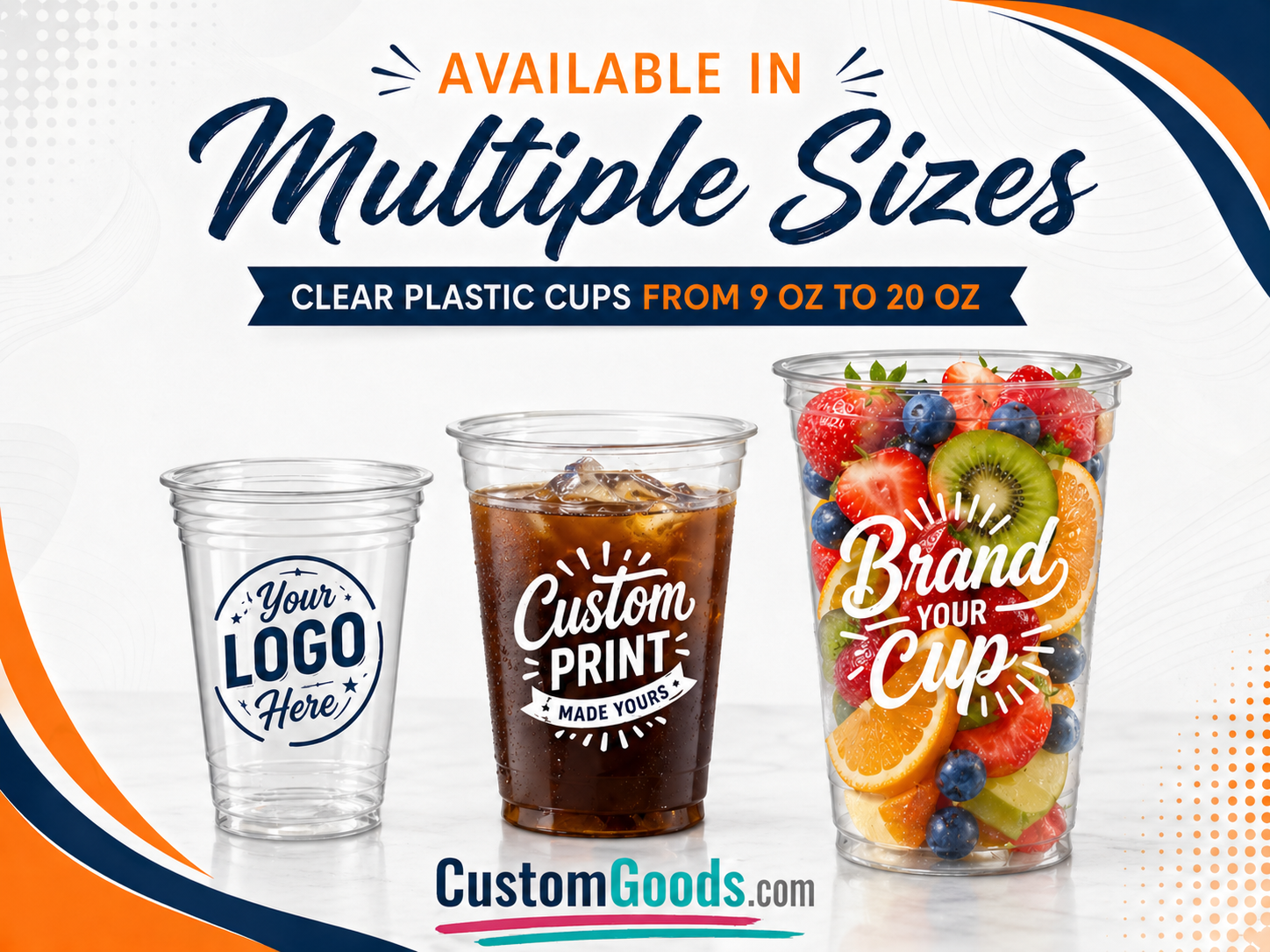 Custom Clear Plastic Cups 12 oz – 1-Color Printing - Image 5