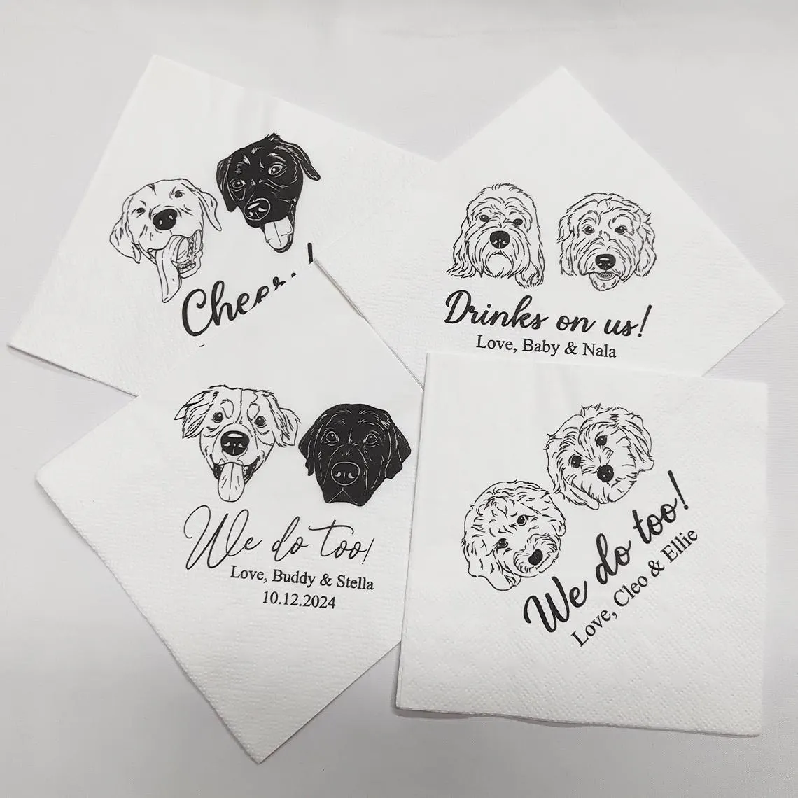 Custom Pet Wedding Napkins - Image 2