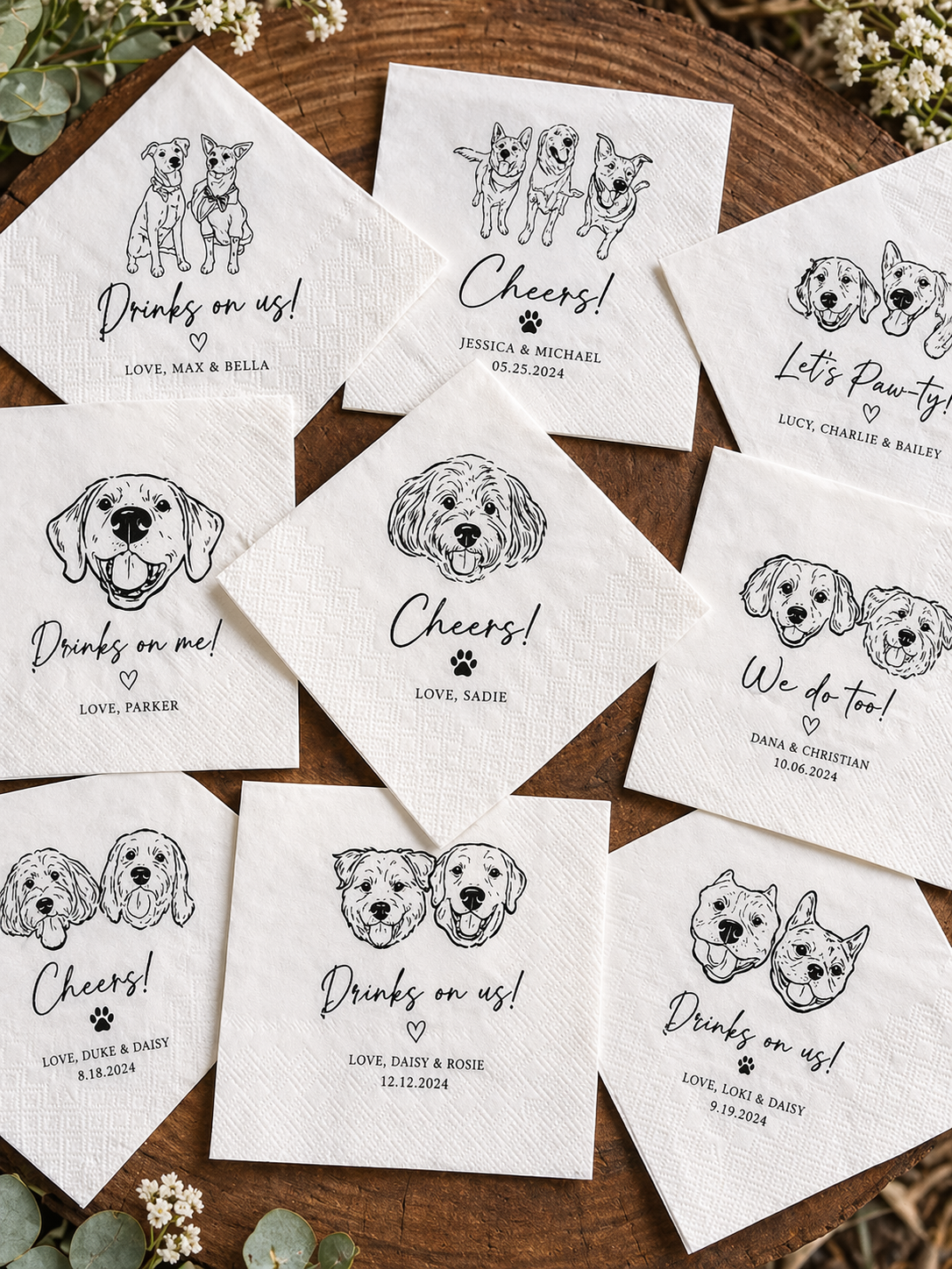 Custom Pet Wedding Napkins - Image 3
