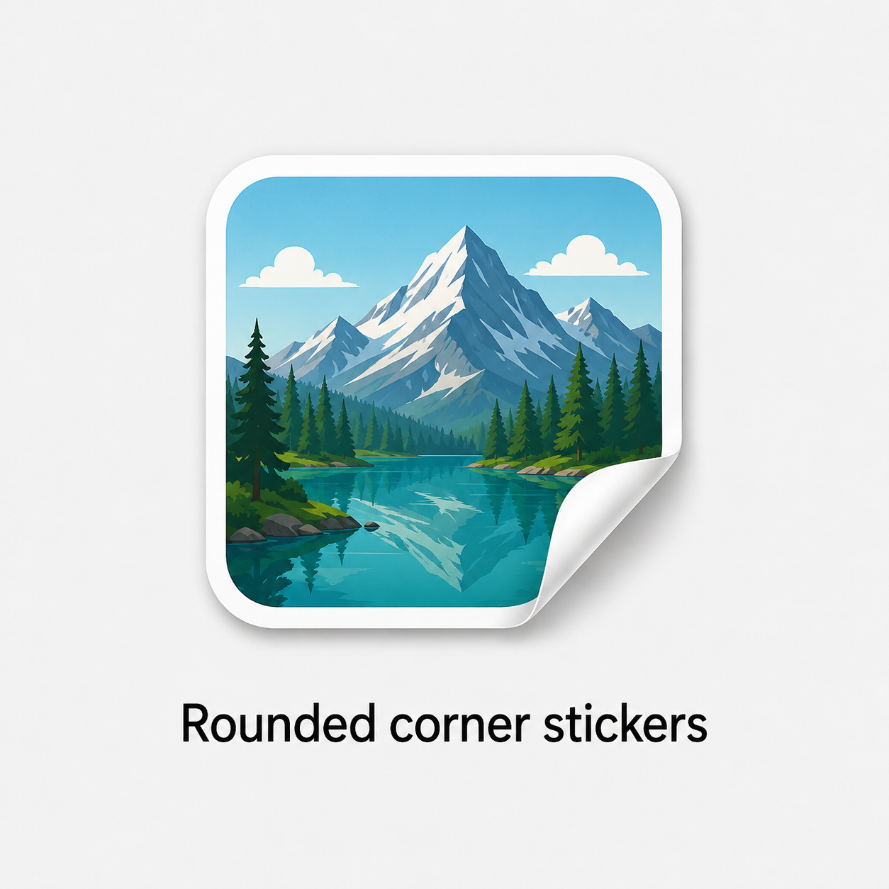 Rounded corner stickers